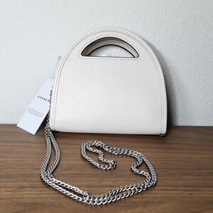 NWT Coach Top Handle Card Case With Chain in Silver Chalk CT879